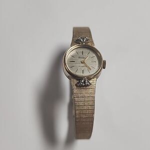 RARE Vintage Armitron Diamond Quartz Watch *FOR REPAIR* 10K Rolled Gold Plated